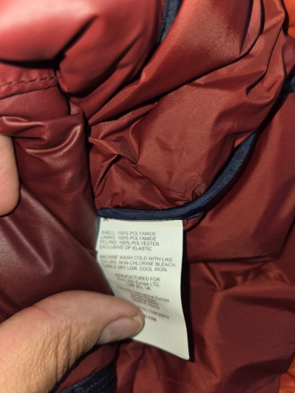 Perry Ellis Two Tone Puffer Vest Size Medium Rust Orange Brown Quilted Zip - Picture 6 of 8